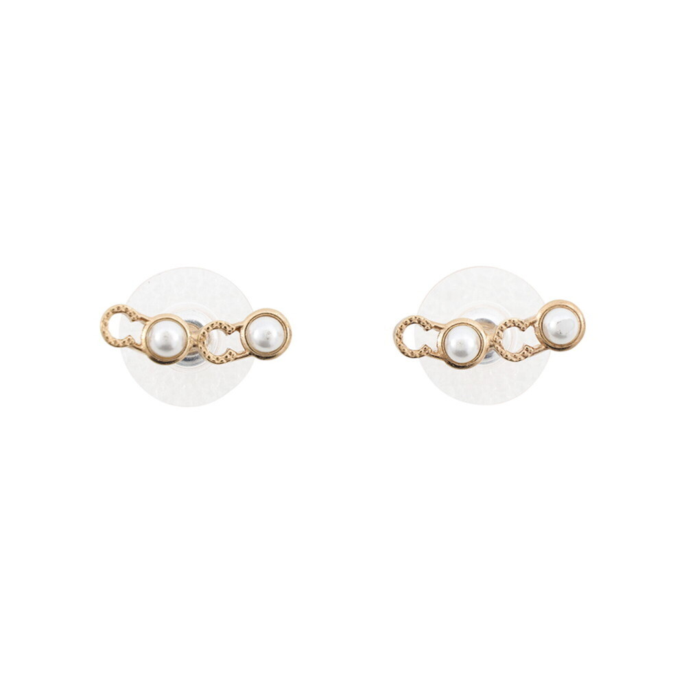 CHANEL Gold Pearl Earrings